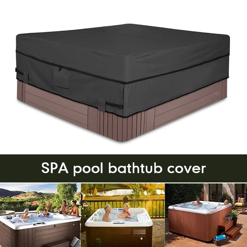 Imagem -02 - Universal Hot Tub Dust Cover 210d Waterproof Oxford Bathtub Cover Furniture Protector Dust Cover Outdoor Sunshade Spa Pool Cover