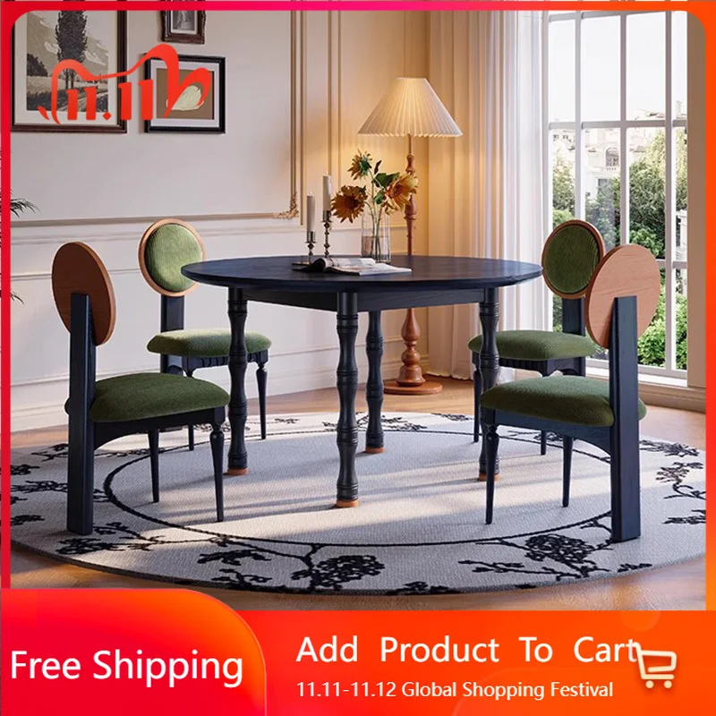 

Round Kitchen Dining Table Restaurant Coffee Wood Side Dining Table Chairs Small Hallway Space Saving Muebles Home Furniture