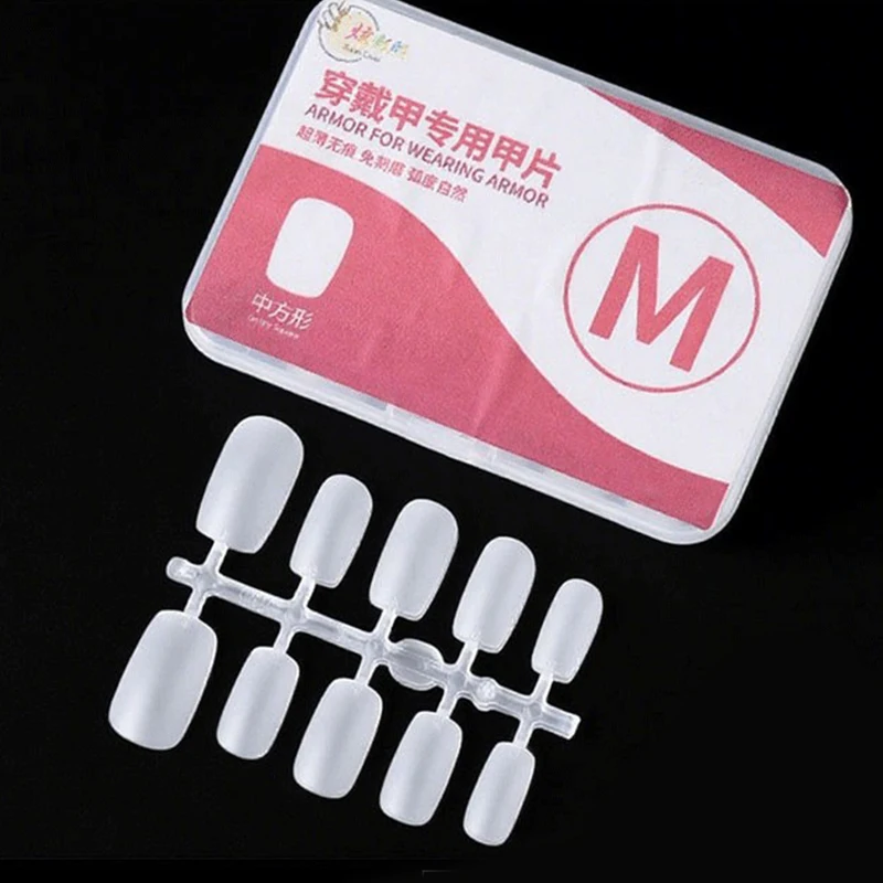 100 pz Premere sulle punte delle unghie Copertura completa Ultra-sottile Unghie finte Toppe e toppe Sistema di estensione delle unghie in gel Trasparente Unghie finte Accessori artistici