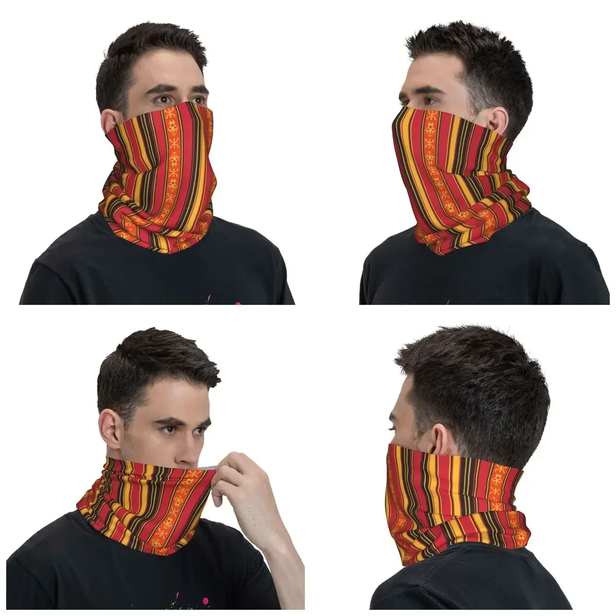 Z Imazighen Kabyle Jewelry Bandana Neck Warmer Women Men Winter Ski Hiking Scarf Gaiter Amazigh Berber Ethnic Face Cover