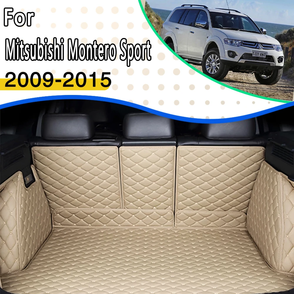 Car Rear Trunk Mats For Mitsubishi Pajero Montero Sport KG KH PB 2009~2015 5seat Trunk Storage Pad Maletero Coche Car Accessorie