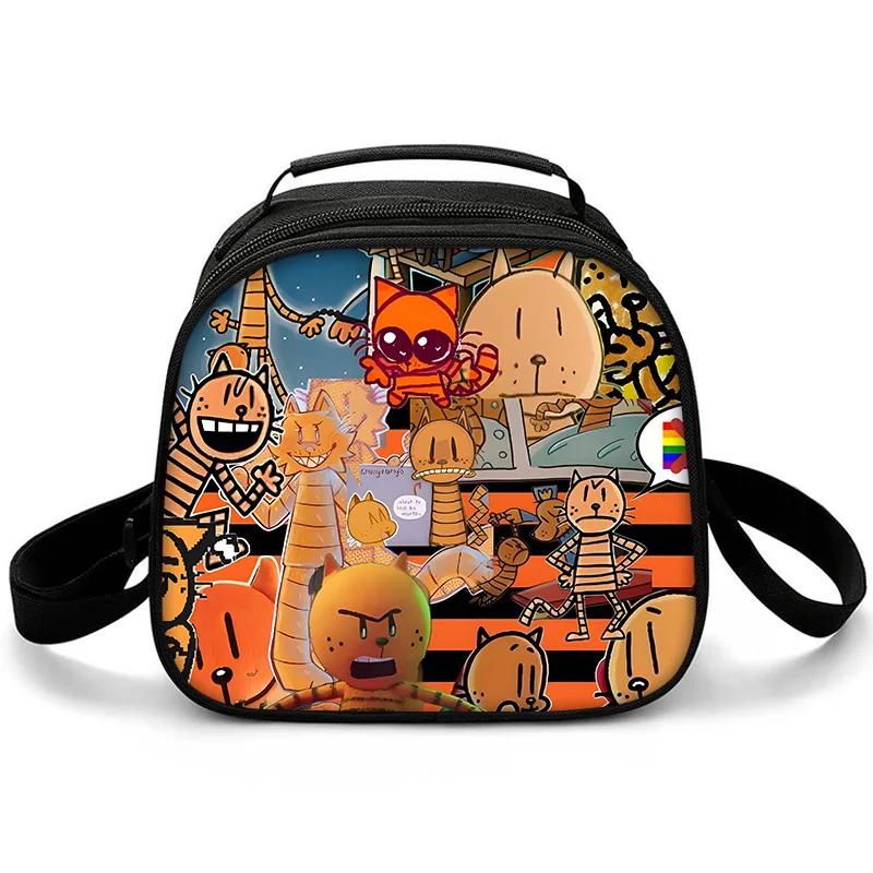 Harajuku Youthful Novelty Cool Funny Dog Man's 3D Printed School Food Bags Picnic Bag Semicircle Lunch Box Lunch Tote Bag