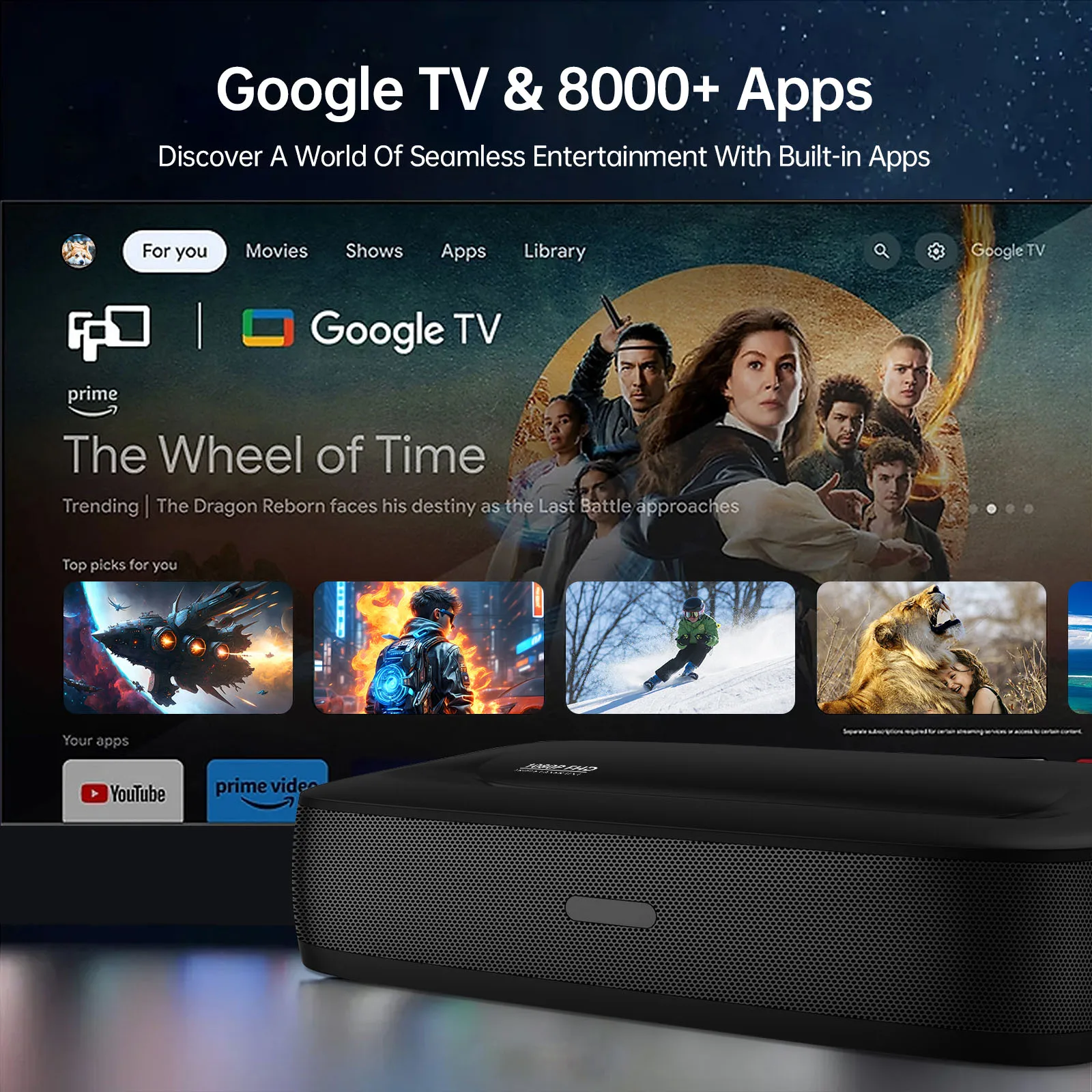 New Arrival H2 Ultra Short Throw DLP Projector 1920x1080P 1200 ANSI Lumens GTV UST Triple Laser Projector HDR10+ Full Auto