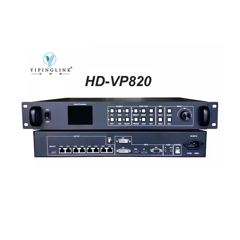 HD-VP820 Huidu 2-in-1 LED Screen Video Processor 5-channel High-definition Digital Input Support 4K LED Display Controller