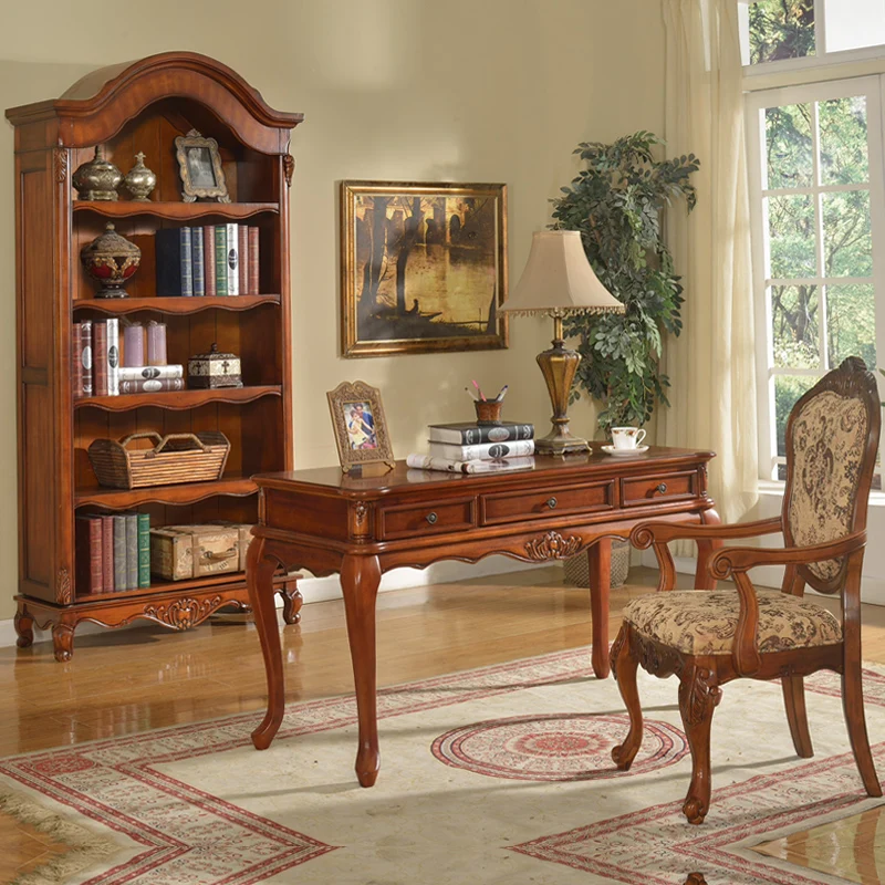 American real  and chair combination bedroom writing table  European home computer  writing desk calligraphy table