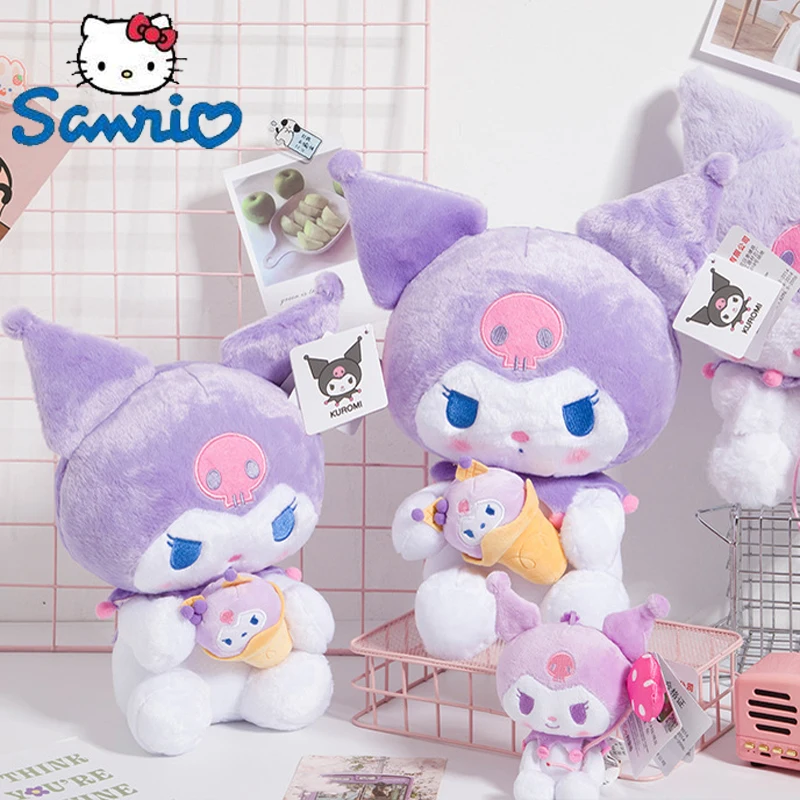 

Подлинные плюшевые игрушки Sanrio Kuromi серии мороженого, мягкая плюшевая кукла, подвеска, кавайная аниме подушка, подарок, игрушки