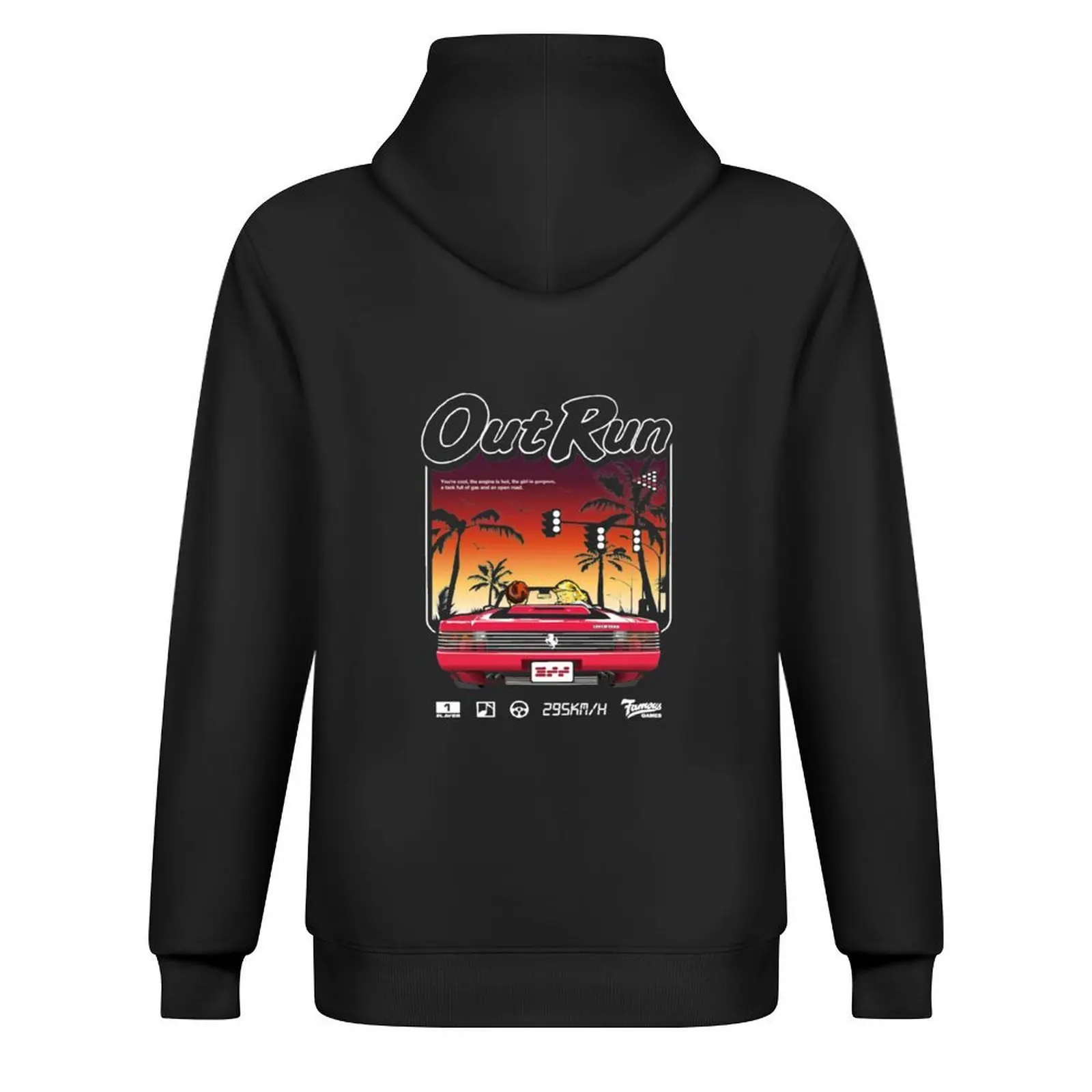 Out Run Retro Vintage Arcade Gaming Shirt Hoodie japanischer Stil Herren Sweat-Shirt Herren Winterpullover Hoodie