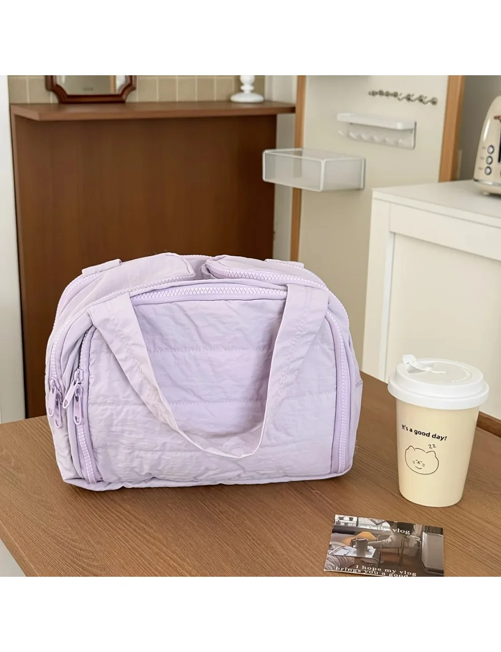 Сумка для хранения большой вместимости — мягкая складная сумка на молнии, портативная дорожная сумка для хранения, простая и практичная сумка для ежедневного использования.