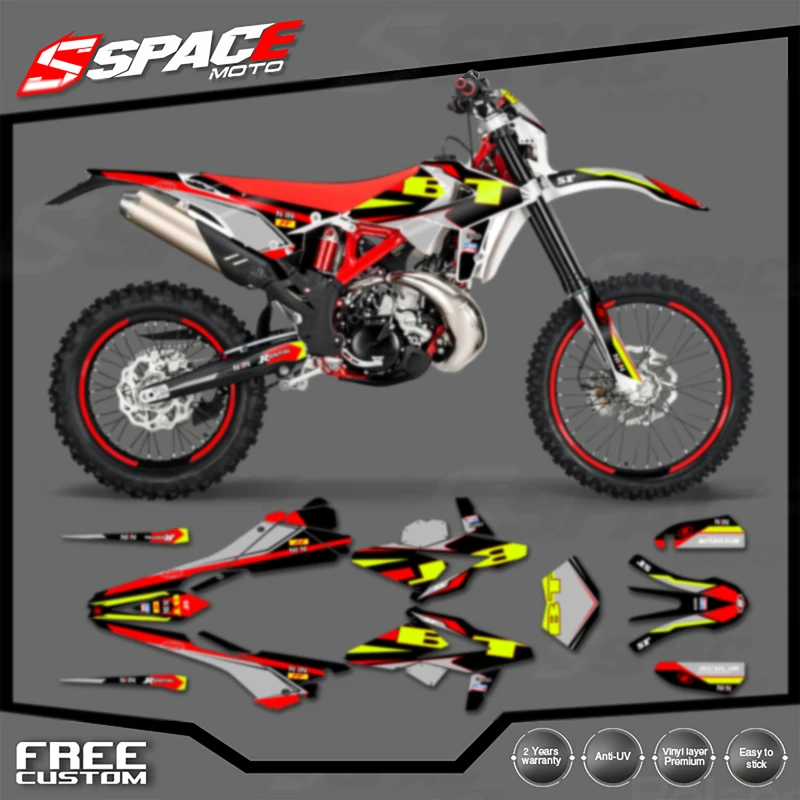 スペースカスタムオートバイグラフィック背景デカールベータ 250 300 RR 2018 2019 18-19 エンデューロステッカーキット 05