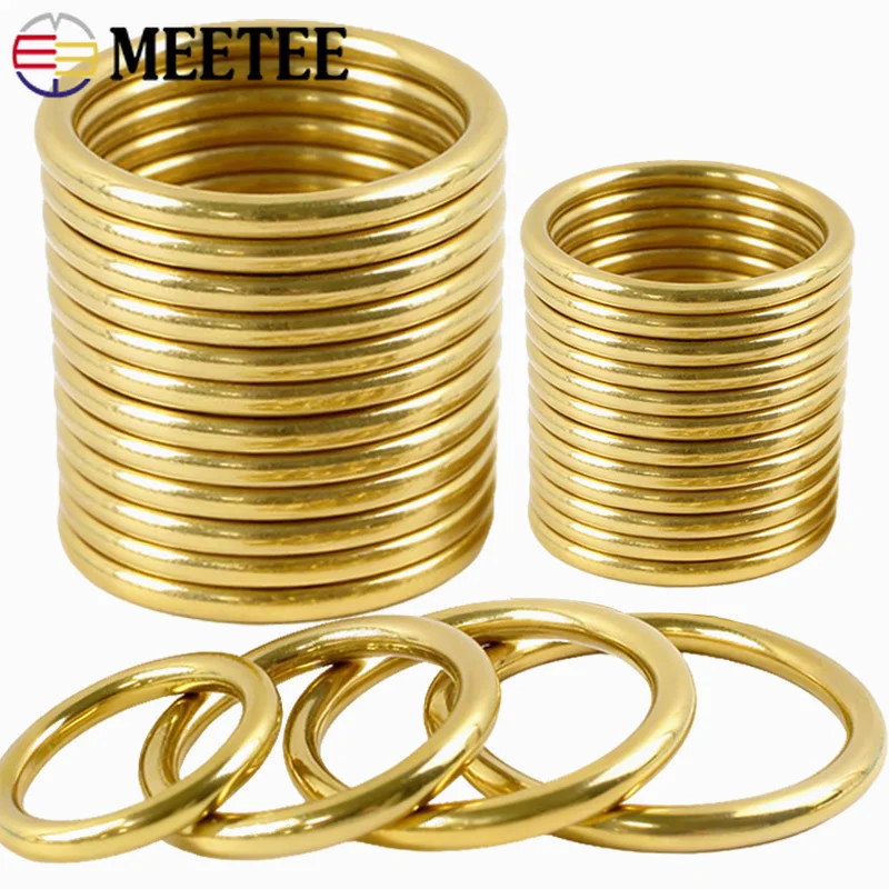 

2/5/10Pcs 8-51mm Solid Brass O Ring Buckle Pet Collar Adjsut Loop Webbing Strap Decor Rings Leather Crafts Hardware Accessories