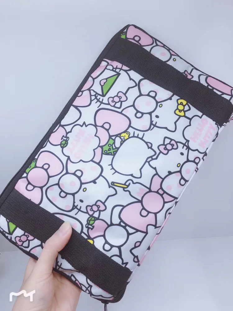 Hello Kitty Portable Large Capacity Foldable Storage Travel Bag Hand Luggage Bag Crossbody Shoulder Bag