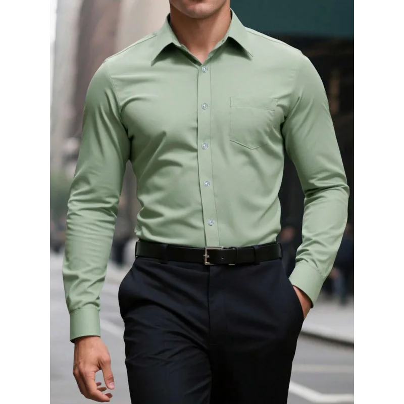 

Casual Long Sleeve Men's Shirt Pure Color T 80793 Comfortable Fit Fashionable Style Spring Summer Autumn Seasonal Wear