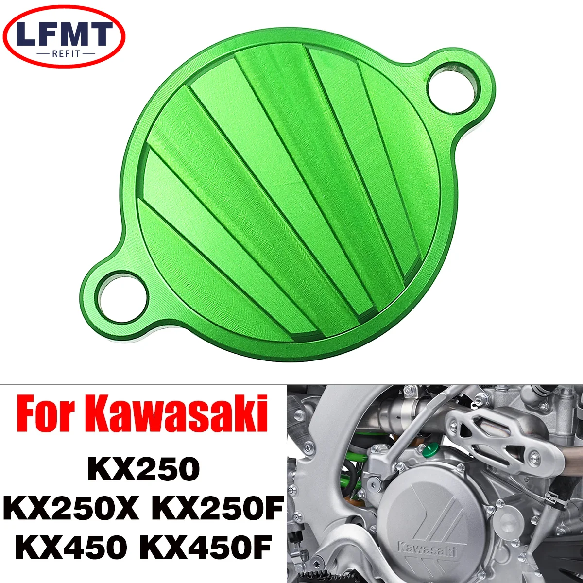 

Motorcycle Engine Oil Plug Filter Cover Cap For Kawasaki KX 450 450F KX250 KX250F KX250X KX450F 2005-2023 Dirt Pit Bike Billet