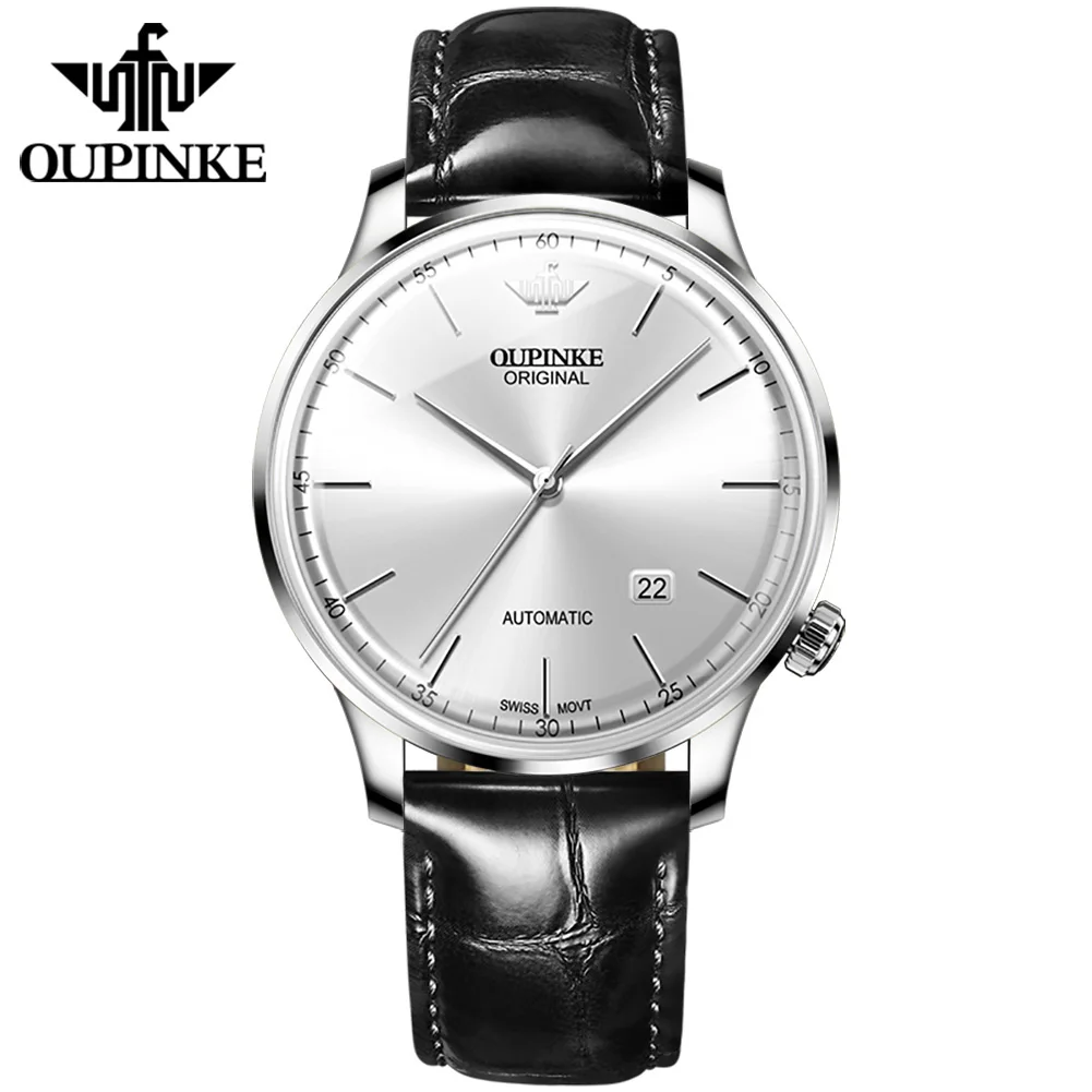 

OUPINKE 3269 Ultra Thin Automatic Mechanical Watch For Men Original Swiss Movement Luxury Sapphire Mirror Waterproof Male Clock