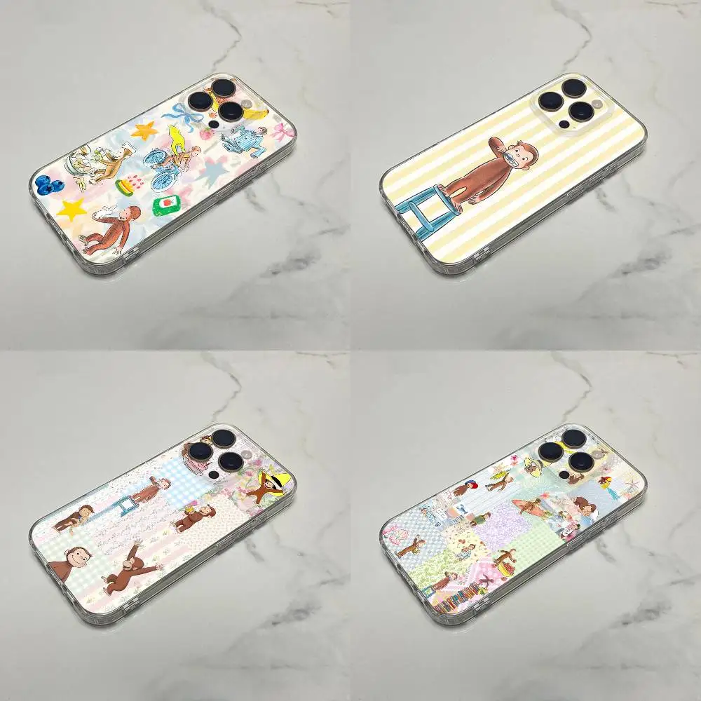 

C-Curious Monkey GOD Jesus George Phone Case For iPhone 16,15,14,13,12,11 Plus,Pro,Max,XR,XS,Plus,E,SE4,Mini Transparent Box