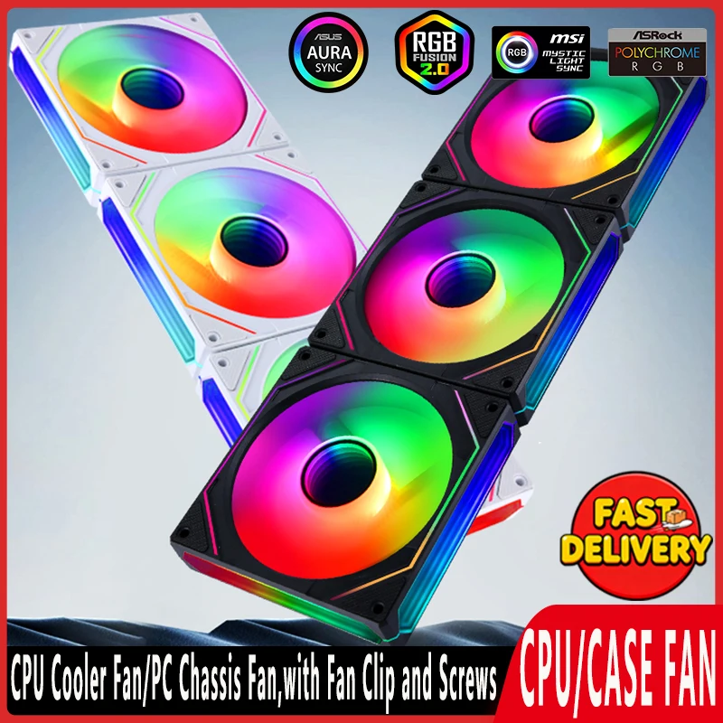 

Кулер процессора ARGB Вентилятор 5V3pin 4pinPWM Охлаждающий вентилятор корпуса ПК 120 мм RGB вентиляторы Циклическое зеркало Световой эффект для корпуса компьютера Вентилятор