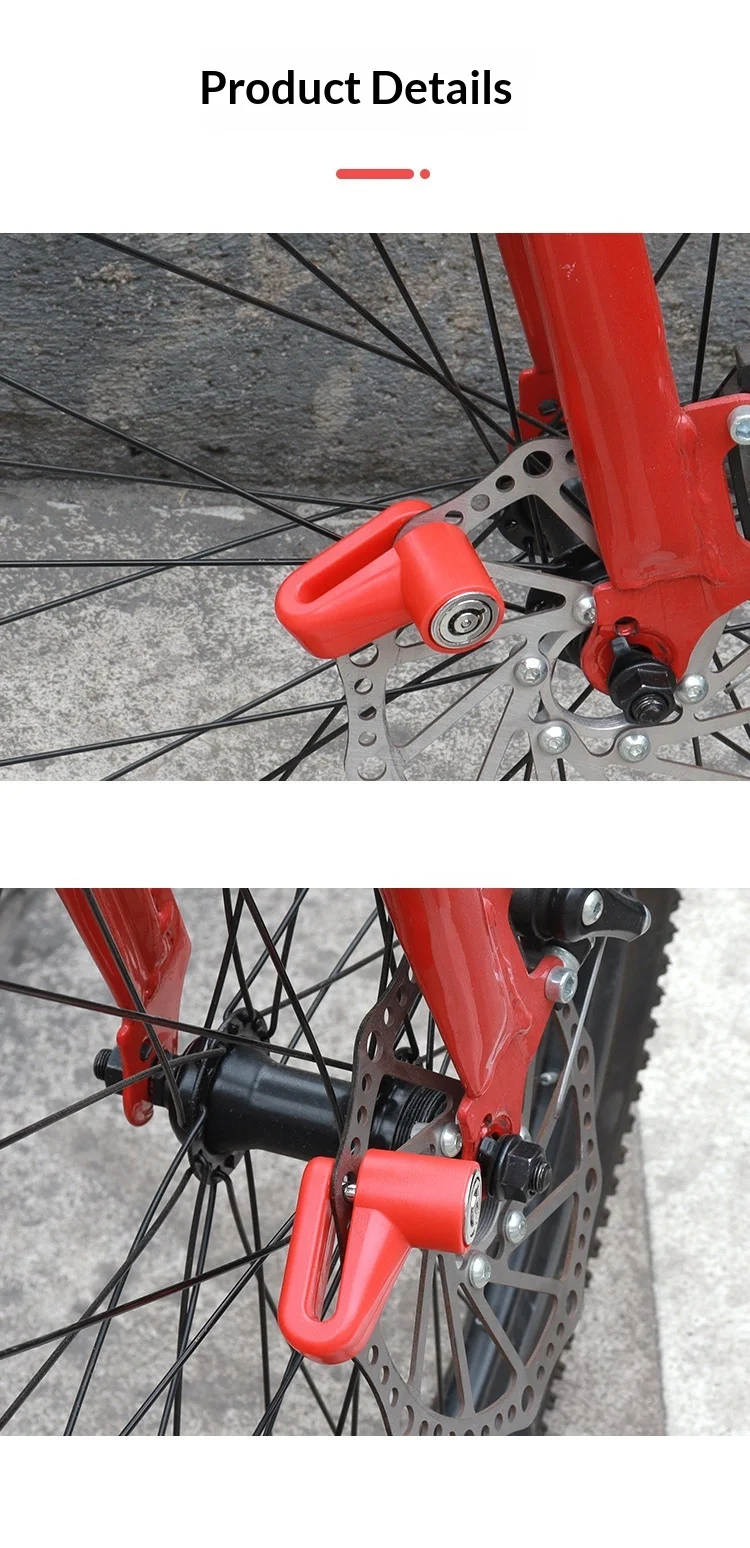 Diebstahlsicherung für Elektroroller, Scheibenbremsschloss mit Stahlseil, Fahrrad-, Mountainbike- und Motorrad-Scheibenschloss, Sicherheitsschutz vor Diebstahl – Detail 7