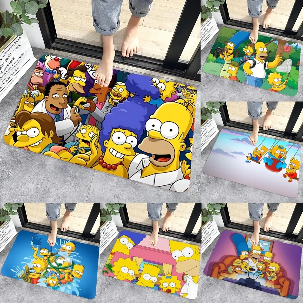 T-The S-SimpsonS Floor Mat Graphic Printed Flannel Doormats For Bathroom Kitchen Entrance Carpet Home Decor