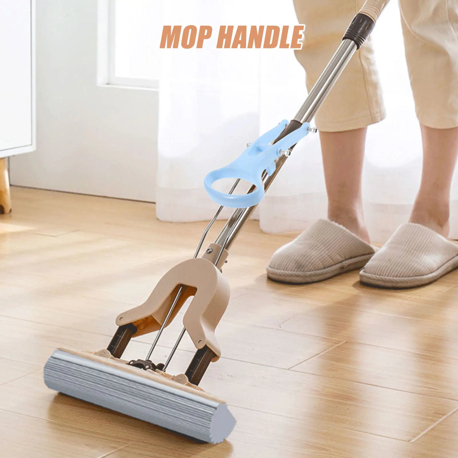 Plastic Sponge Mop Handle Replacement – Universal, Break-Resistant, Comfortable Grip for Versatile Cleaning