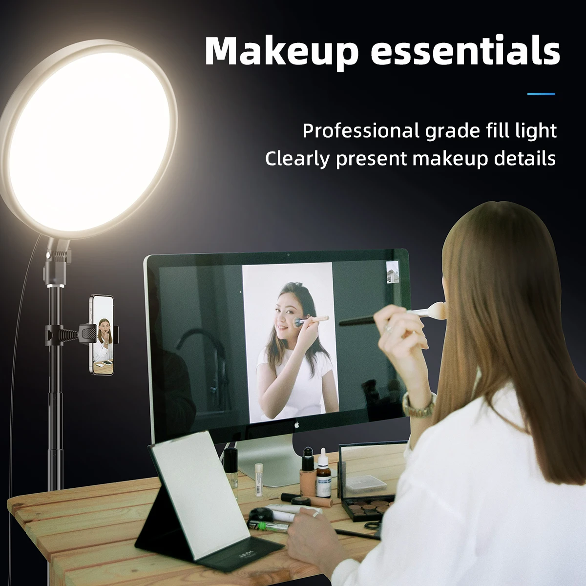 Wholesale 13 Inch Full Screen Fill Light with Remote Photography Light with Tripod Makeup Light for Professional for Live Stream