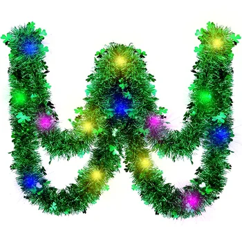 New St. Patrick's Day Lighted Tops Hanging Decoration Party Decoration Irish Festival Color Strips Party Dresses for Girls