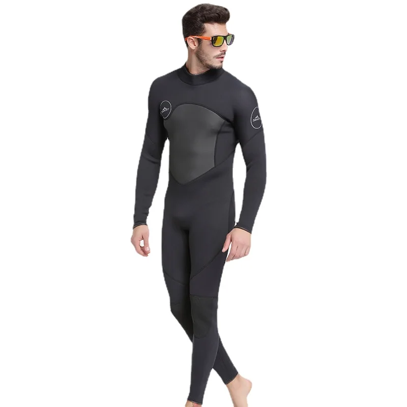 SBart Men 5mm tute da sub monopezzo in Neoprene monopezzo con muta calda muta da surf costumi da bagno neri mantieni caldo Zip posteriore