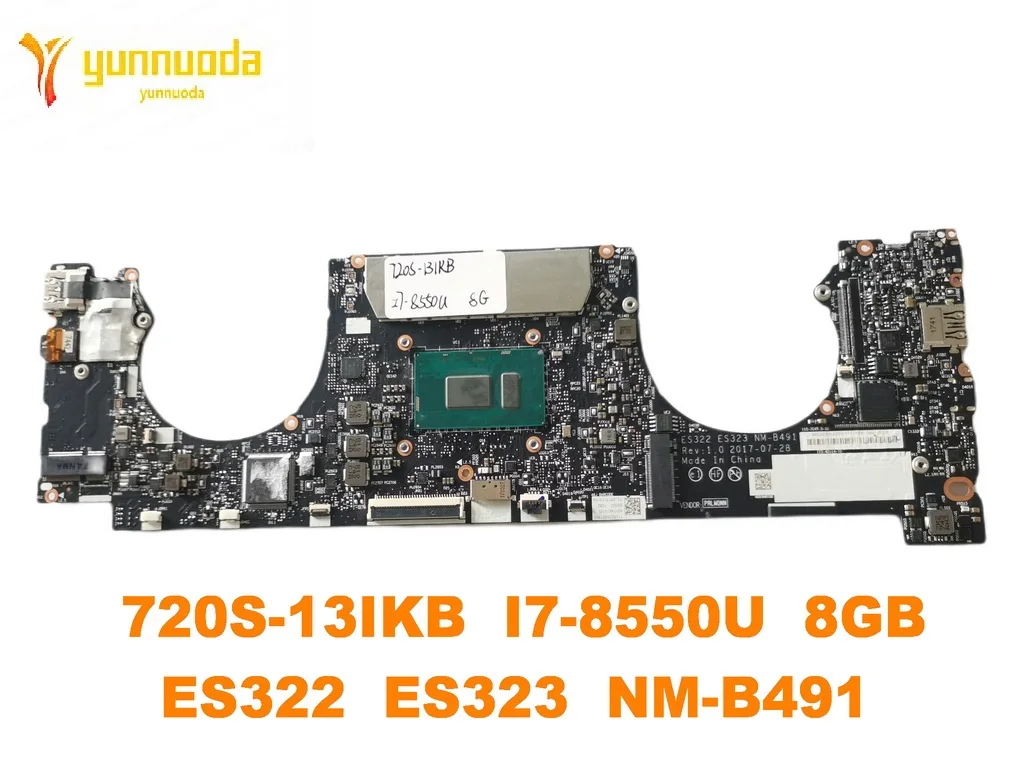 Original for Lenovo Ideapad 720S-13IKB Laptop  motherboard 720S-13IKB  I7-8550U  8GB ES322  ES323  NM-B491  tested good free shi