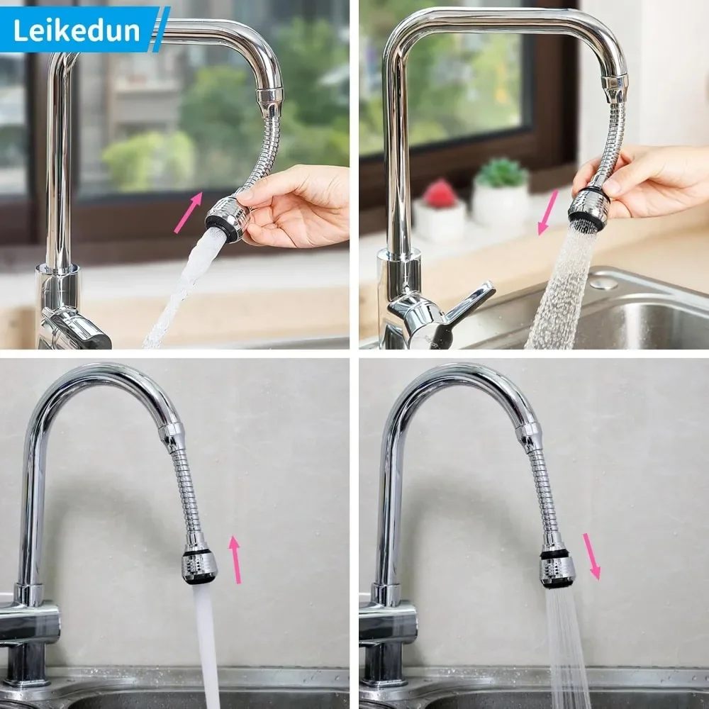 StainlessKitchen  Steel Faucet Sprinkler Water-saving Device Lengthening Rotating Splash Proof Sprinkler Spray Extender Bubbler