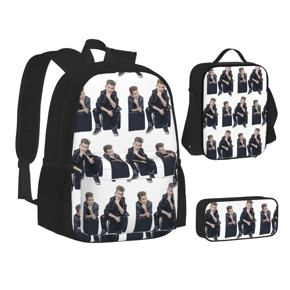 

Marcus And Martinus Sweden Norway Eurovision Backpacks Students Bookbag School Bags Rucksack Lunch Bag Pen Bag Three-Piece Set