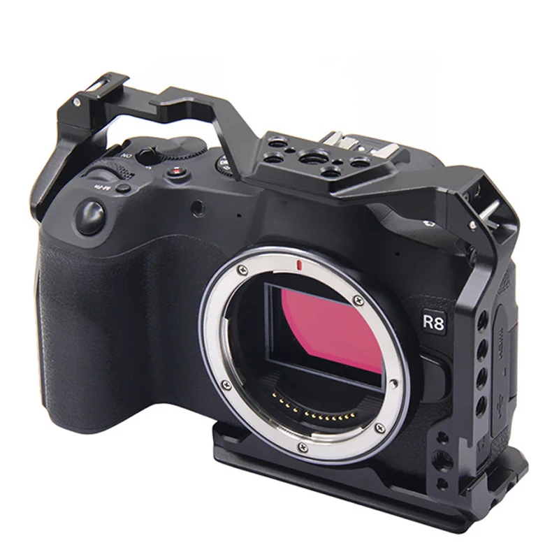 Full Cage Rig For Canon EOS R8 Handle Nato Rail Arca Swiss Plate Aluminum Quick Release Plate Hand Grip