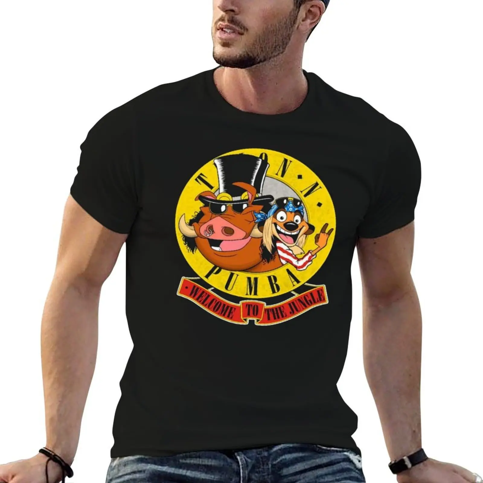 

guns and roses funny T-Shirt t shirt custom print t shirts for man graphic funny T-Shirt