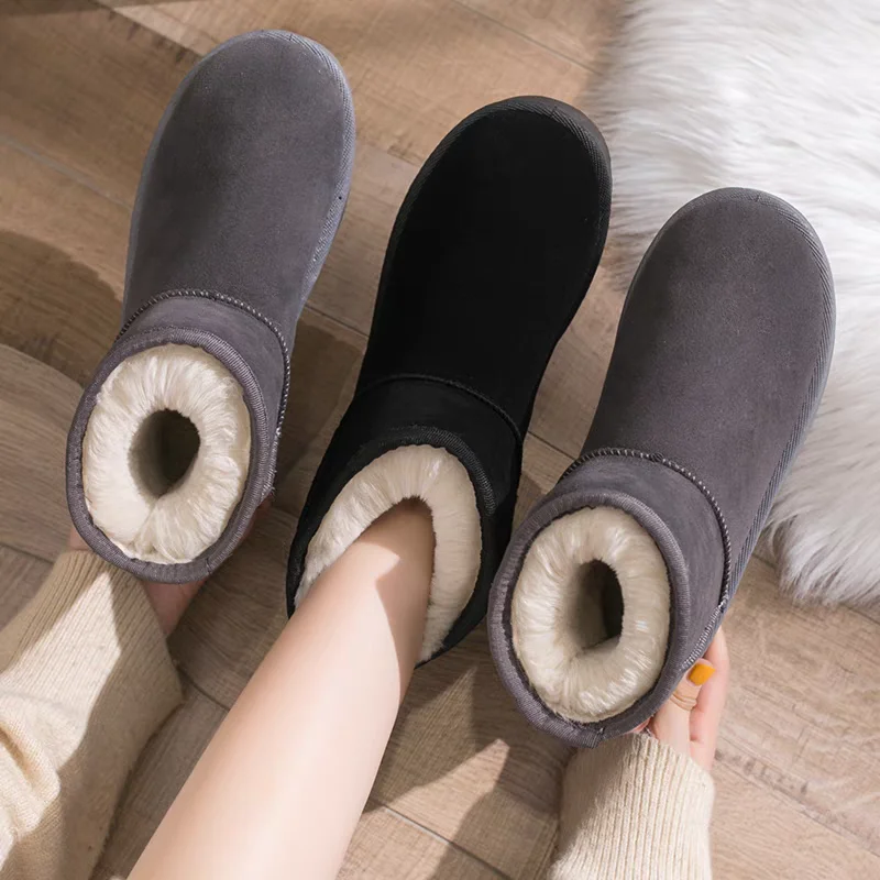 Große Größe 41 Damenschuhe Schneestiefel Winter Plus Samt Dicke Plateaustiefel Plüsch Warme Baumwollschuhe Stiefel Damen Größe 36-41 – Detail 1