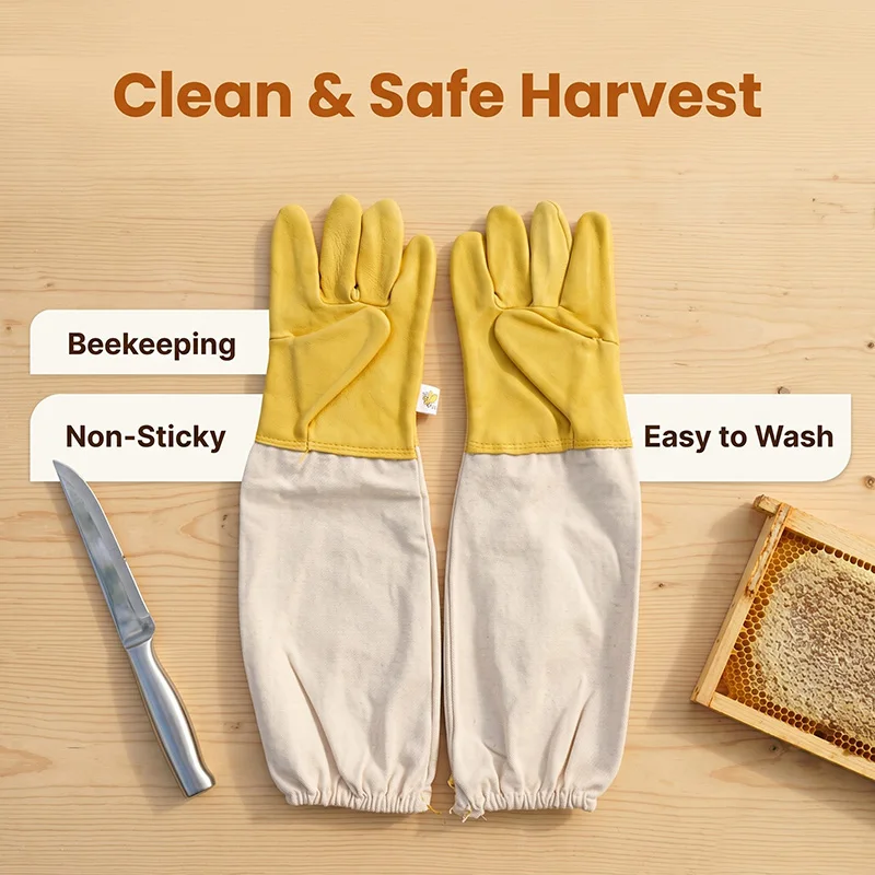 Beekeeping Gloves Preventing Insects Yellow Beekeeper Gloves Soft Breathable Preventing Bee Stings Mitten Apiary Equipment Tools