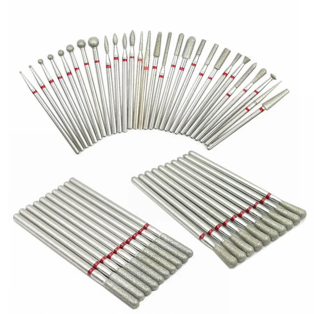 Conjunto de 10 brocas para polimento dentário, diamante, broca rotativa, 2,35mm, 10 peças