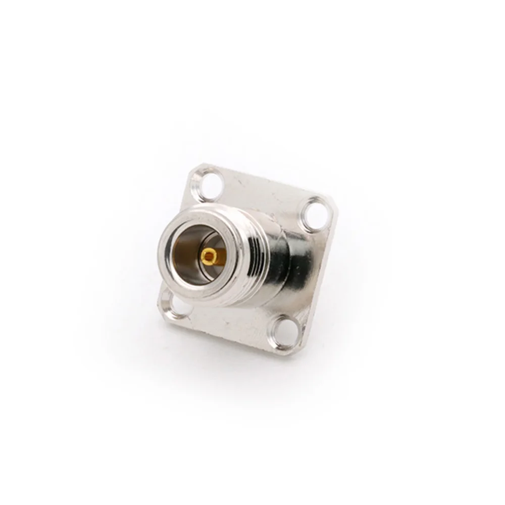 1PC SMA Female to N Female Socket Panel Mount Chassis Bulkhead Connector 4Holes Flange RF Coaxial Adapter Copper Brass