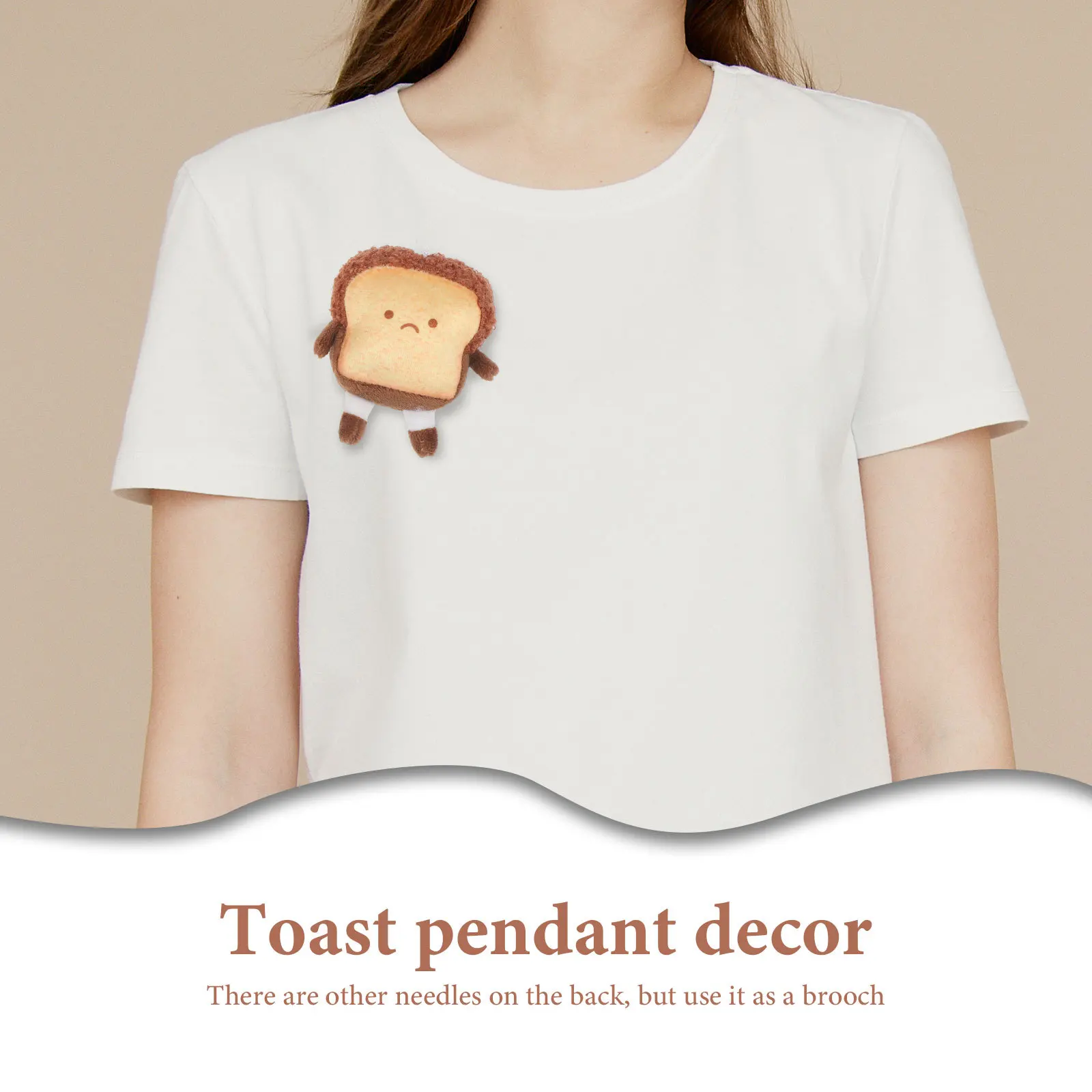 2 Stück gefüllte Toast-Anhänger, niedliches Brot, Schlüsselanhänger, Tasche, hängende Verzierung, Auto-Dekoration, weicher Toast-Anhänger für Geschenk, Heimdekoration