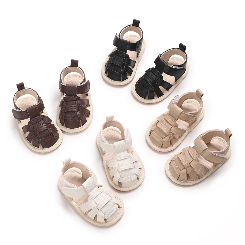 

Summer New 0-18M Newborn Sandals for Girls Summer PU Soft Rubber Sole Anti slip Baby First Step Walking Shoes Baby Sandals