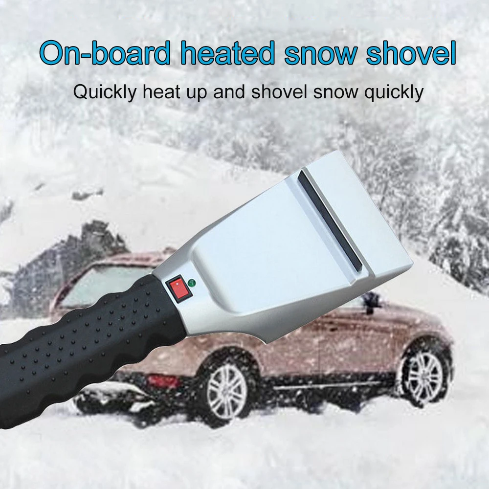 Car Ice Scraper Snow Shovel Windshield Ice Glass Scraper Brush For Car 12V Electric Heated Windshield Glass Defrost Clean Tools