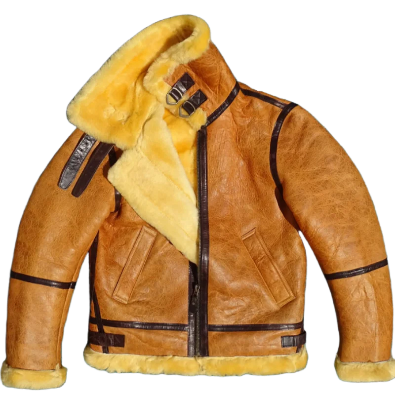 アメリヴィンテージCARAMEL FLIGHT JACKET Rare Amber Caramel Color Top-Grain Lambskin Leather Integrated