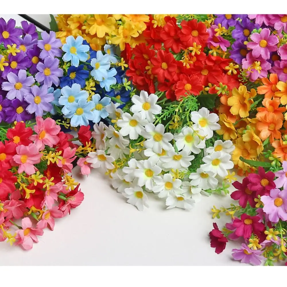 Nuevas 28 Flores Artificiales de Margarita, de Plástico y Seda, Simulación de Flores, DIY, Coloridas, Falsas, Decoración para el Hogar, Crisantemo Persa