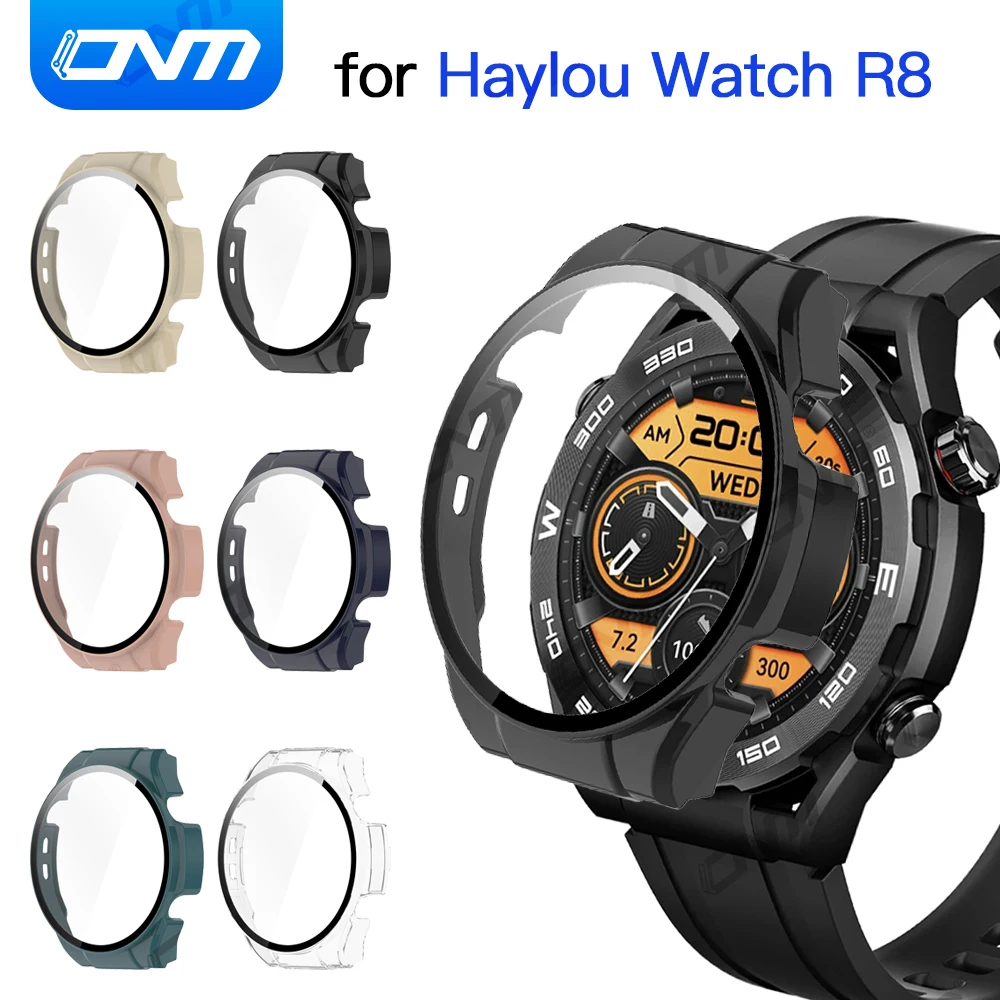 

Watch Case for Haylou Watch R8 Tempered Glass Screen Protector All-Around Hard PC Protective Bumper Cover Accessories