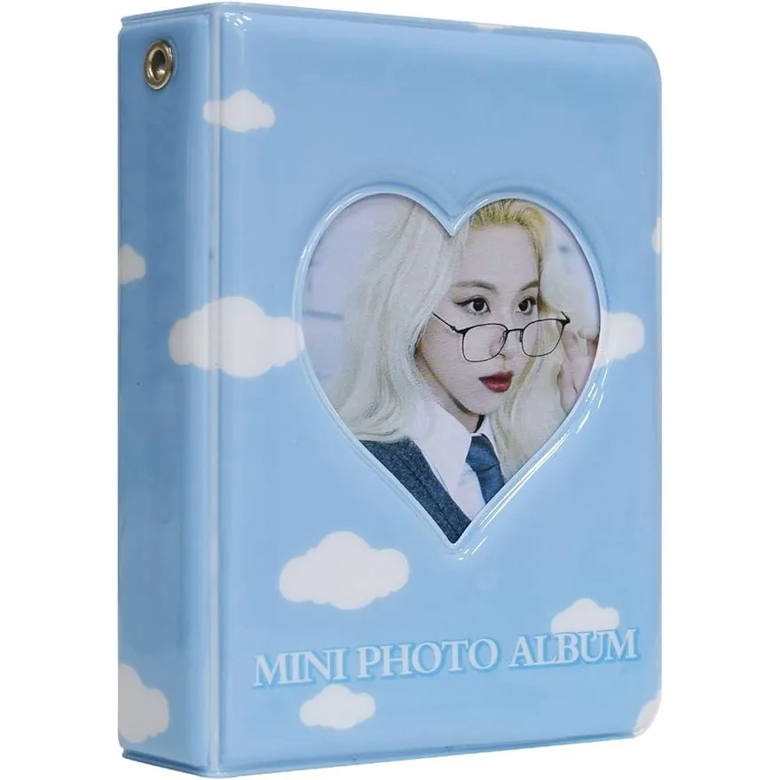 3 Inch 40 Pocket Mini Fotoalbum Voor Fujifilm Instax Camera Kpop Photocard Binder Love Heart Holle Boek Fotokaarthouder