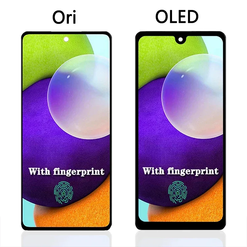 6.5\'OLED For Samsung A52 4G A525F A525F/DS A525M A525M LCD Touch Screen with Fingerprint For SM-A525 Display Repair Parts