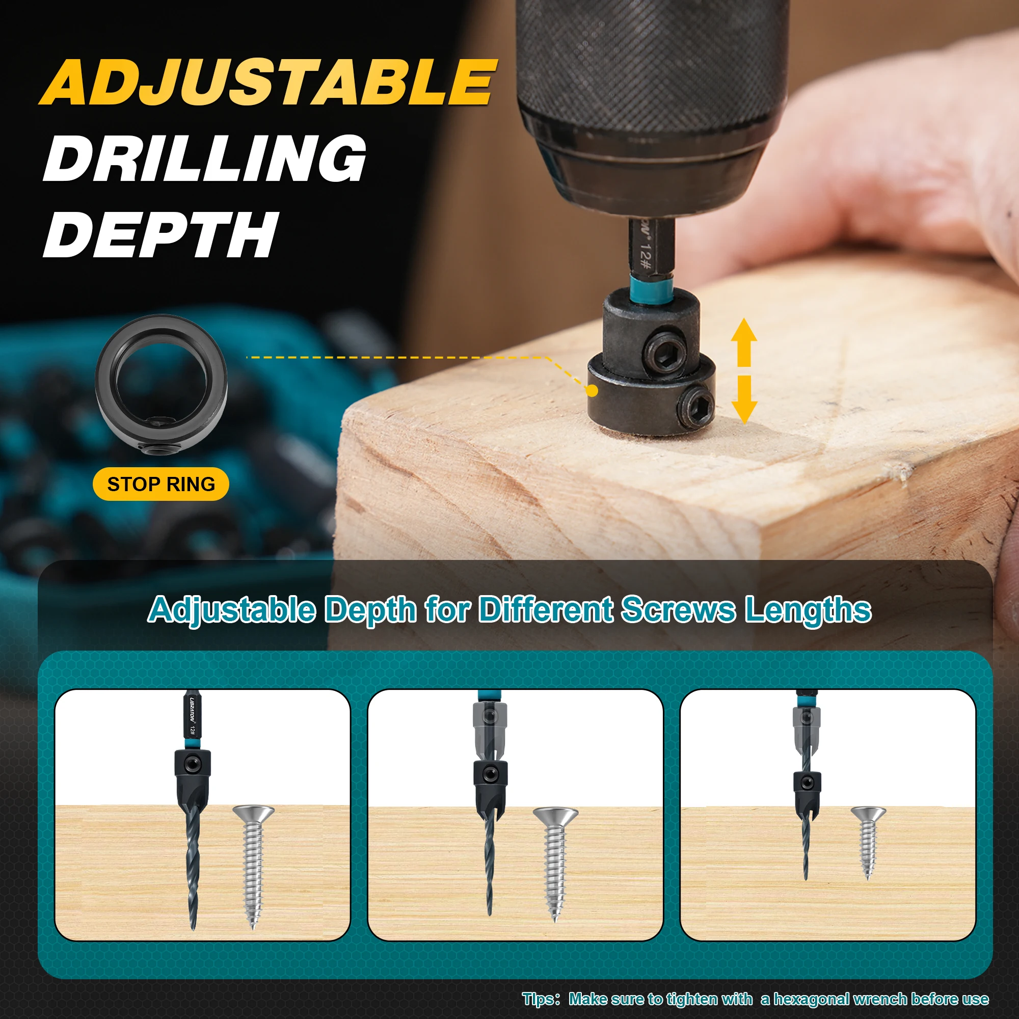 Picture 7: Libraton 19PCS Countersink Drill Bit Set 1/4