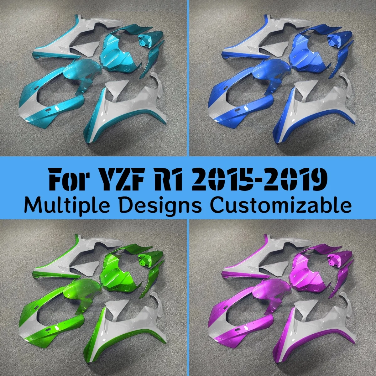 For YAMAHA YZFR1 2015 2016 2017 2018 2019 Full Fairings YZF R1 15 16 17 18 19 Motorcycle ABS Plastic Fairing Body Parts Kit