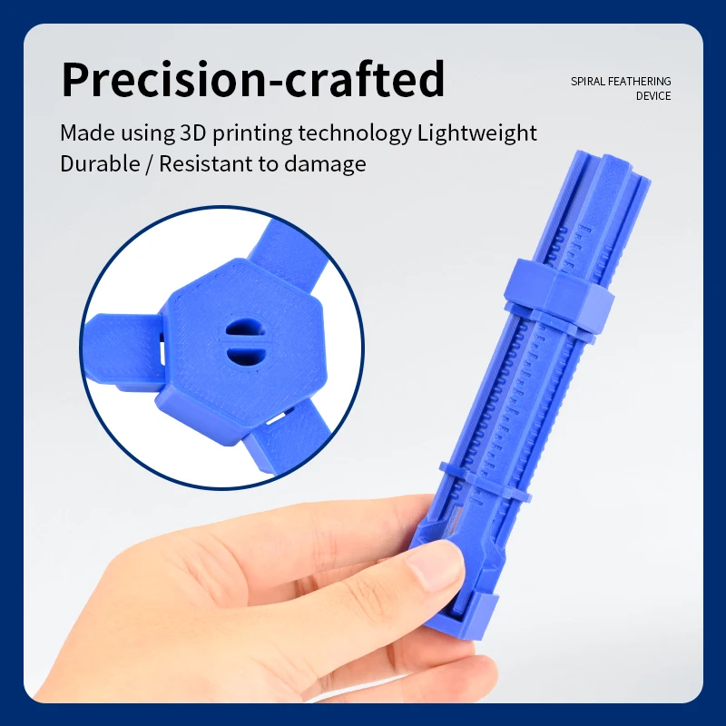 Helical Fletching Arrow Scriber Jig 3D Printed Spiral Vane Positioning Tool 3.2-4.2mm ID Arrow Shaft Fletching Clamp Blue