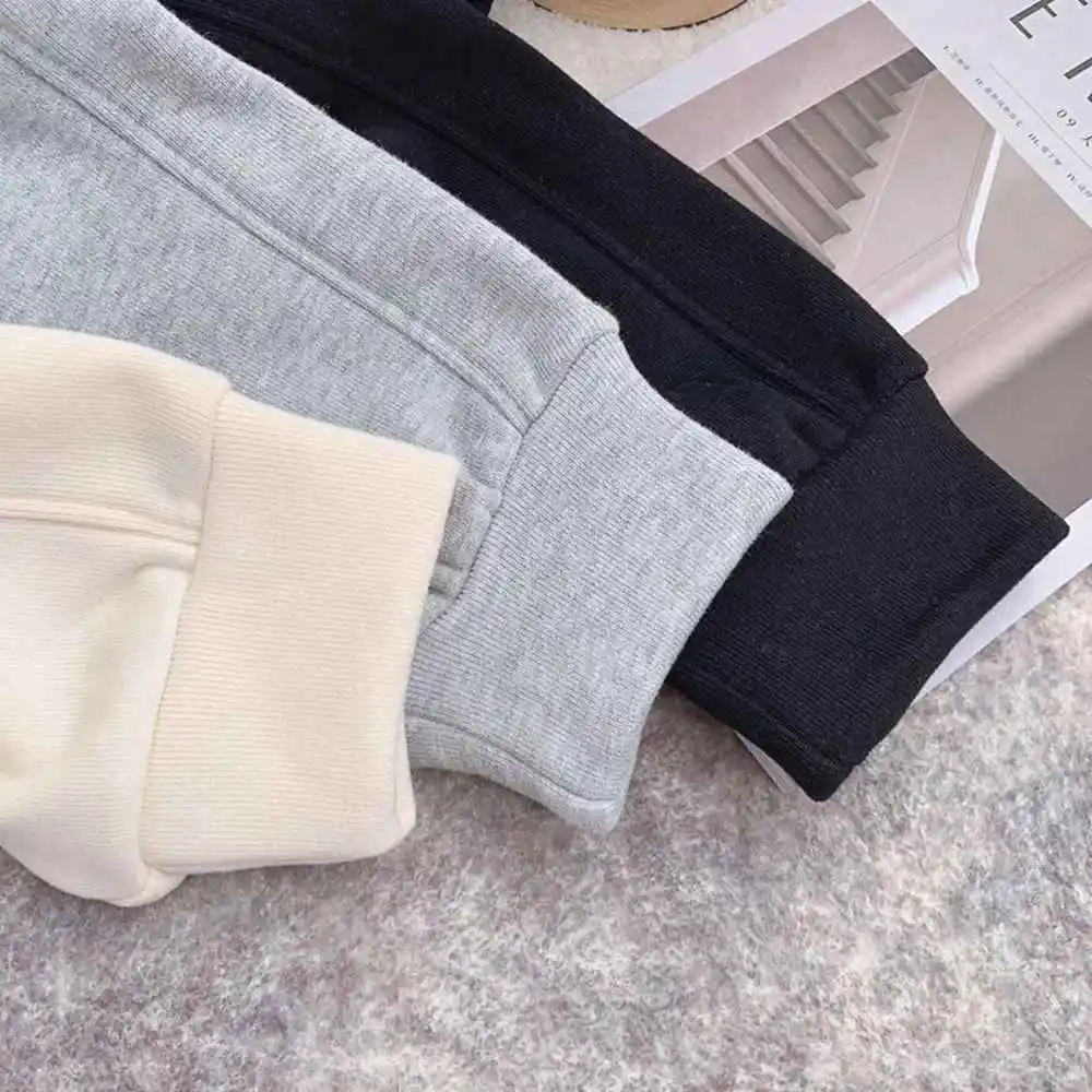 Plus Size 5XL150KG Women Fleece Sweatpants Winter Solid Elastic Waist Casual Oversized Female Loose Black Wide Leg Trousers