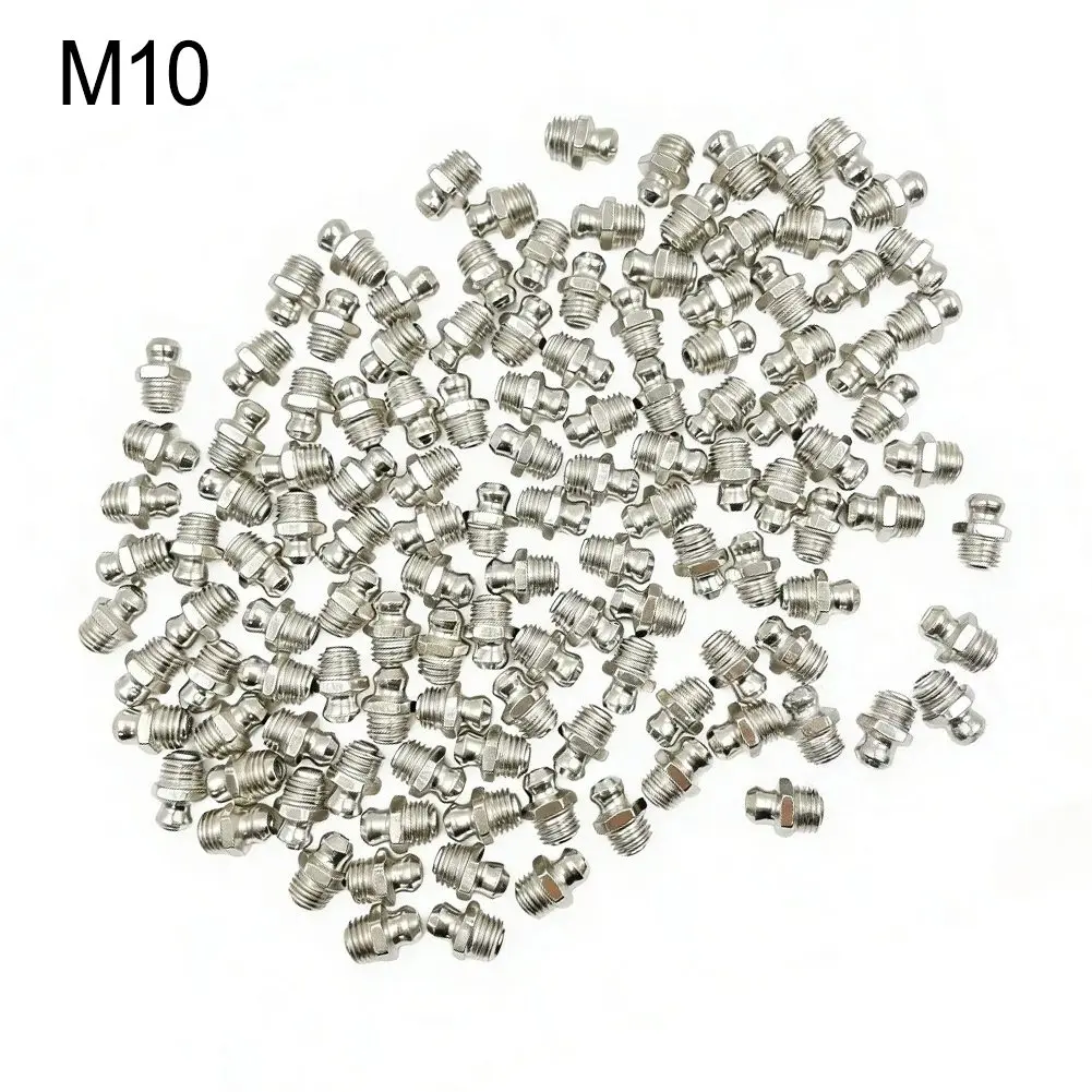 50pcs M6 M8 M10 Straight Stainless Steel Grease Nipples Metric External Thread Auto Fastener Interior Accessories