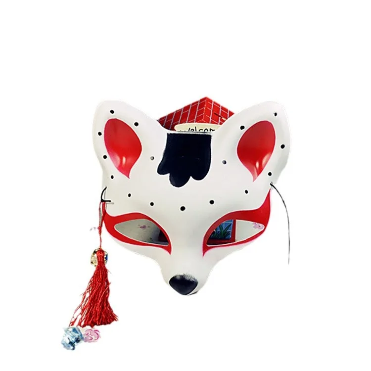 Fox Mask Japanese Cosplay Mask Half Face PVC Kabuki Kitsune Masks Masquerade Anime Cosplay Cat Mask Rave Festivals Party Props