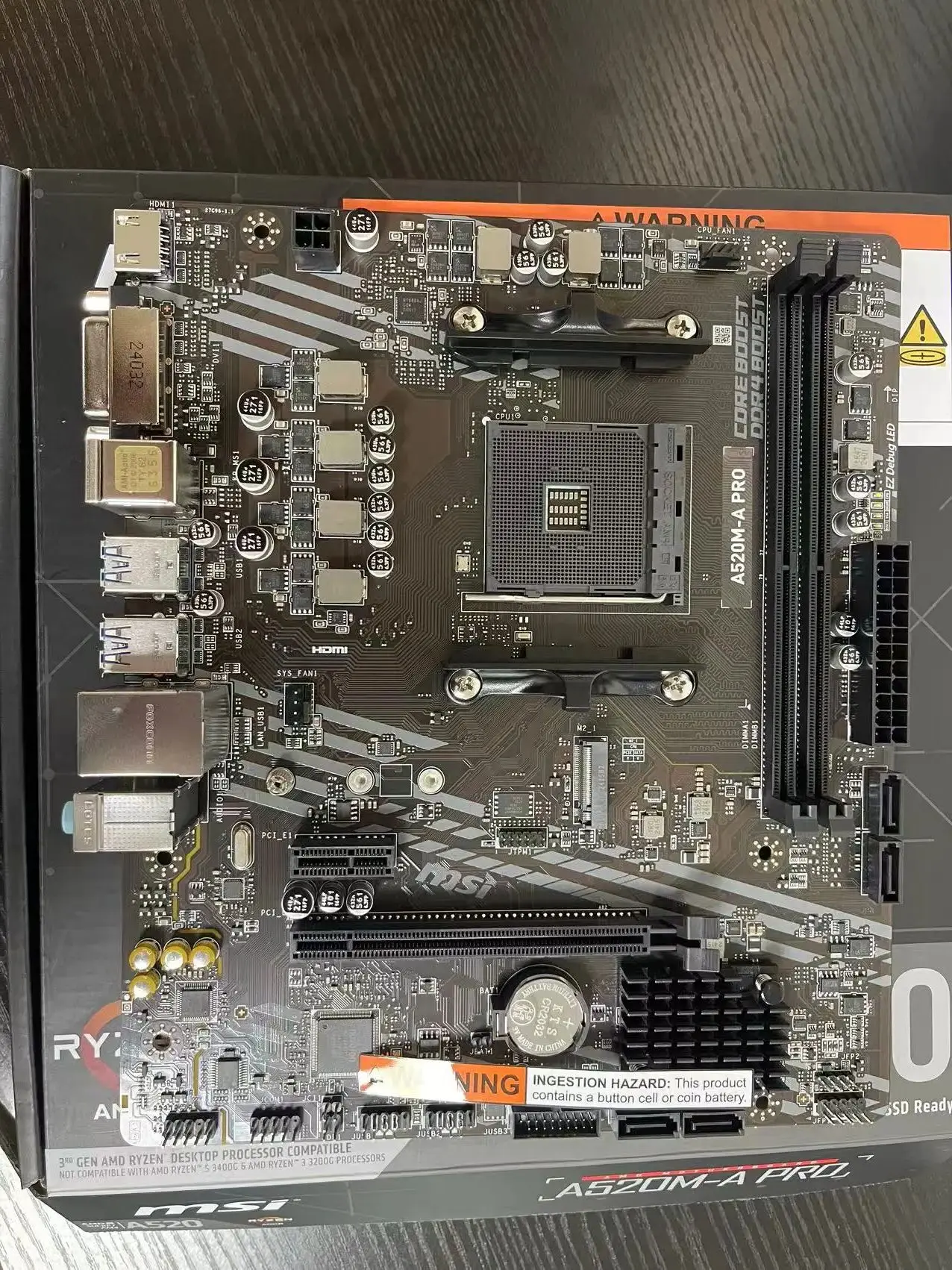 Original MSI Mainboard A520M A PRO Motherboard AMD A520 Sockel AM4 STAT 3.0 DDR4 Speicherkanal Dual M.2 SSD 4600(OC) MHz Audio